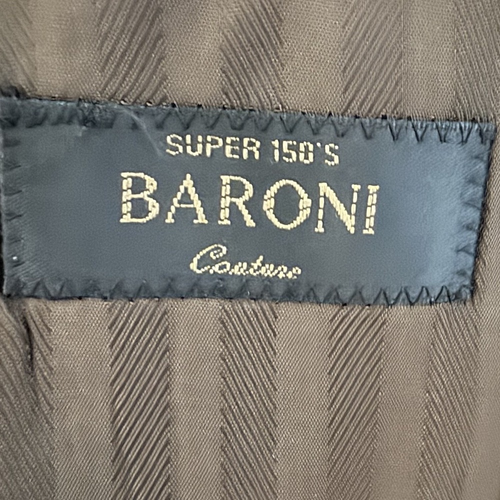 Baroni Couture Super 150s‎ Wool Sport Coat Blazer Brown Men's Size 46R - Picture 3 of 4